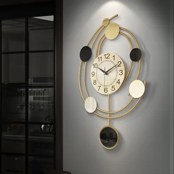 Большие металлические настенные часы Арт Минималистичный Скандинавский Современный дизайн Настенные часы Креативная Роскошь Orologio Parete Принадлежности для комнаты DE50ZB